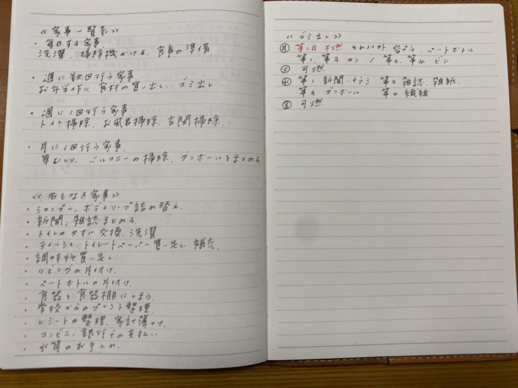 家事をやるべき時間も一目でわかる!バーチカル手帳を使った家事ノートの作り方